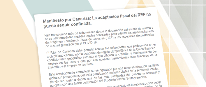 Manifiesto por Canarias: La adaptación fiscal del REF no puede seguir confinada.